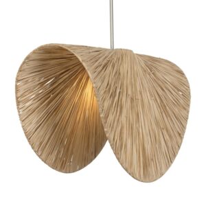 Uttermost Bend 1 Light Raffia Pendant 21625