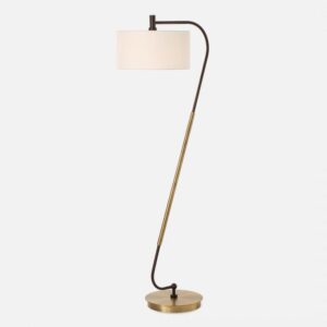 Uttermost Irwin Curved Brass Floor Lamp 30476