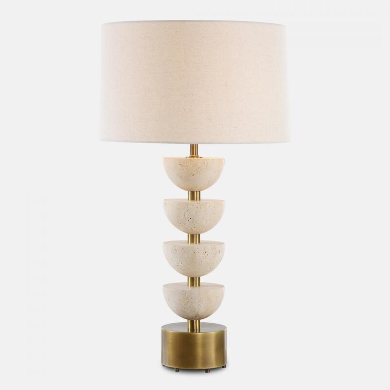 Uttermost Hemisphere Travertine Table Lamp 30517